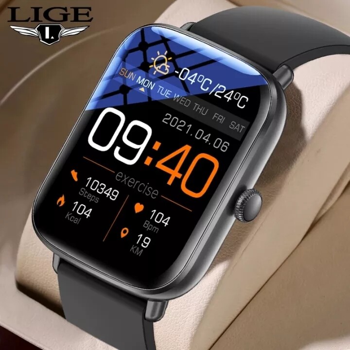 LIGE 2022 New watch for men Bluetooth Heart Rate Monitor Smart Watch Men Full Touch Dial Call Fitness Tracker IP68 Waterproof Sport Blood Pressure watch women + Box