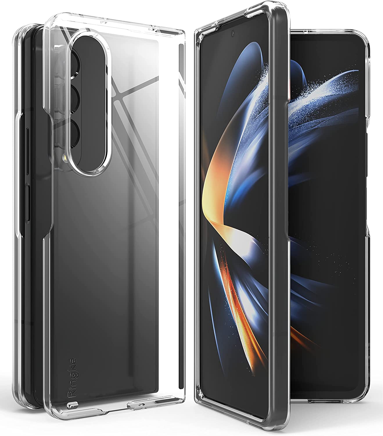 Ringke Galaxy Z Fold 4 Case - Slim Clear / Matte / Black