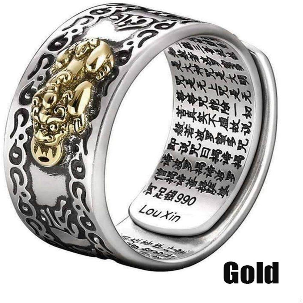 1 PC Ring Feng Shui Pixiu Mani Mantra Protection Wealth Ring Quality Best Lucky Adjustable Unisex Jewelry Rings
