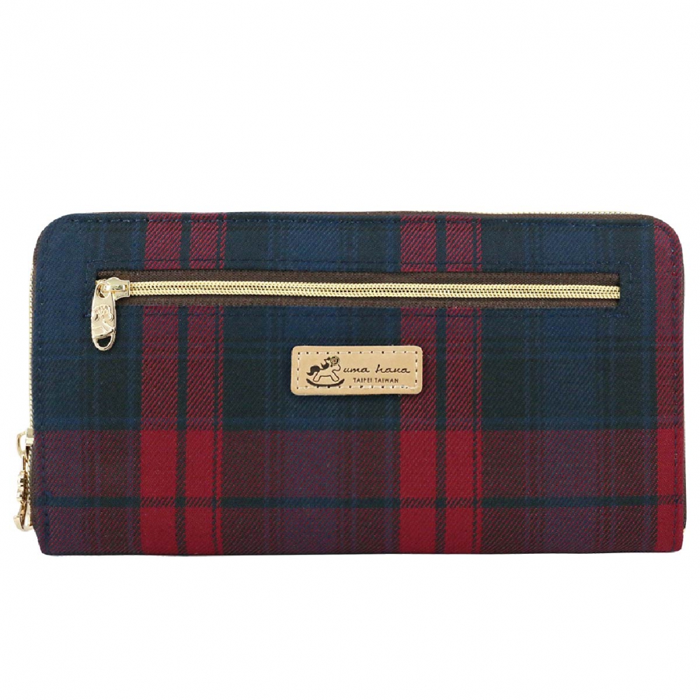 Uma hana Zipper Long Wallet Premium Checkered
