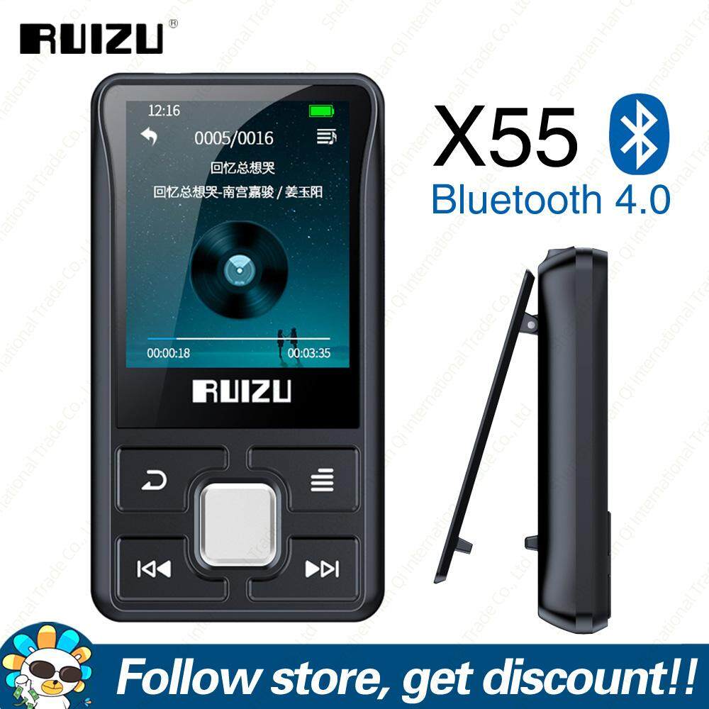RUIZU X55 Back Clip Bluetooth MP3 Player 8GB Mini Sports Music Audio Player Lightweight Portable Video Player Support TF Card FM Recording E-Book, Clock Pedometer