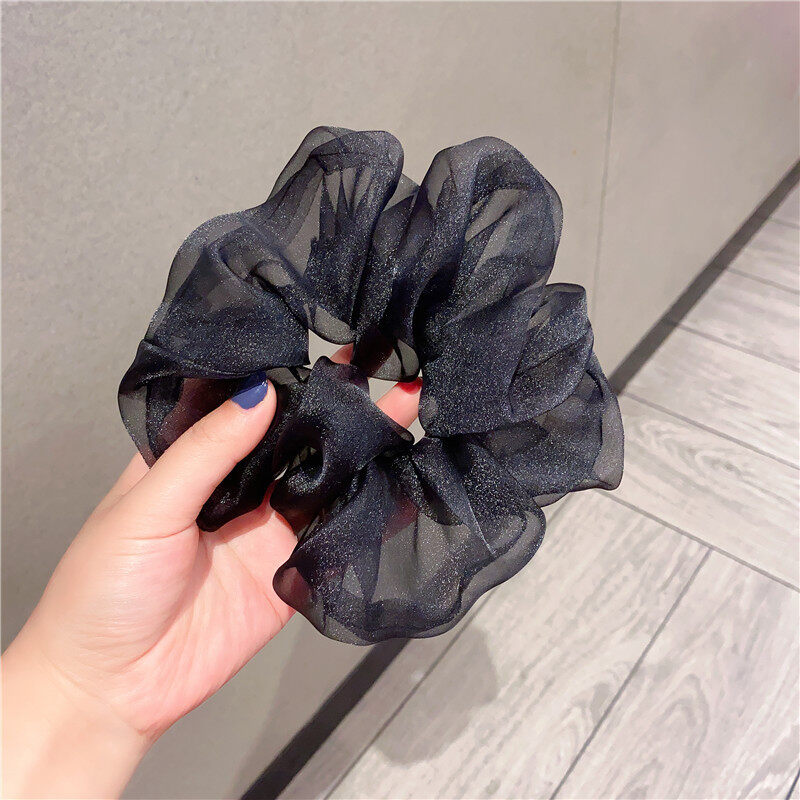 Fashion Organza mesh hair Scrunchies big girls hair ropes korean style