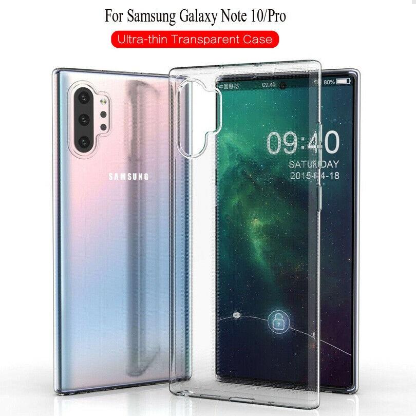 [SG] Samsung Galaxy Note 10 Clear Silicone Case (1.5mm Thickness) - Flexible Silicon TPU Transparent Soft Cover- Lightweight and Slim - See-Through Crystal Clear Clarity - Impact, Sweat and Scratch Re