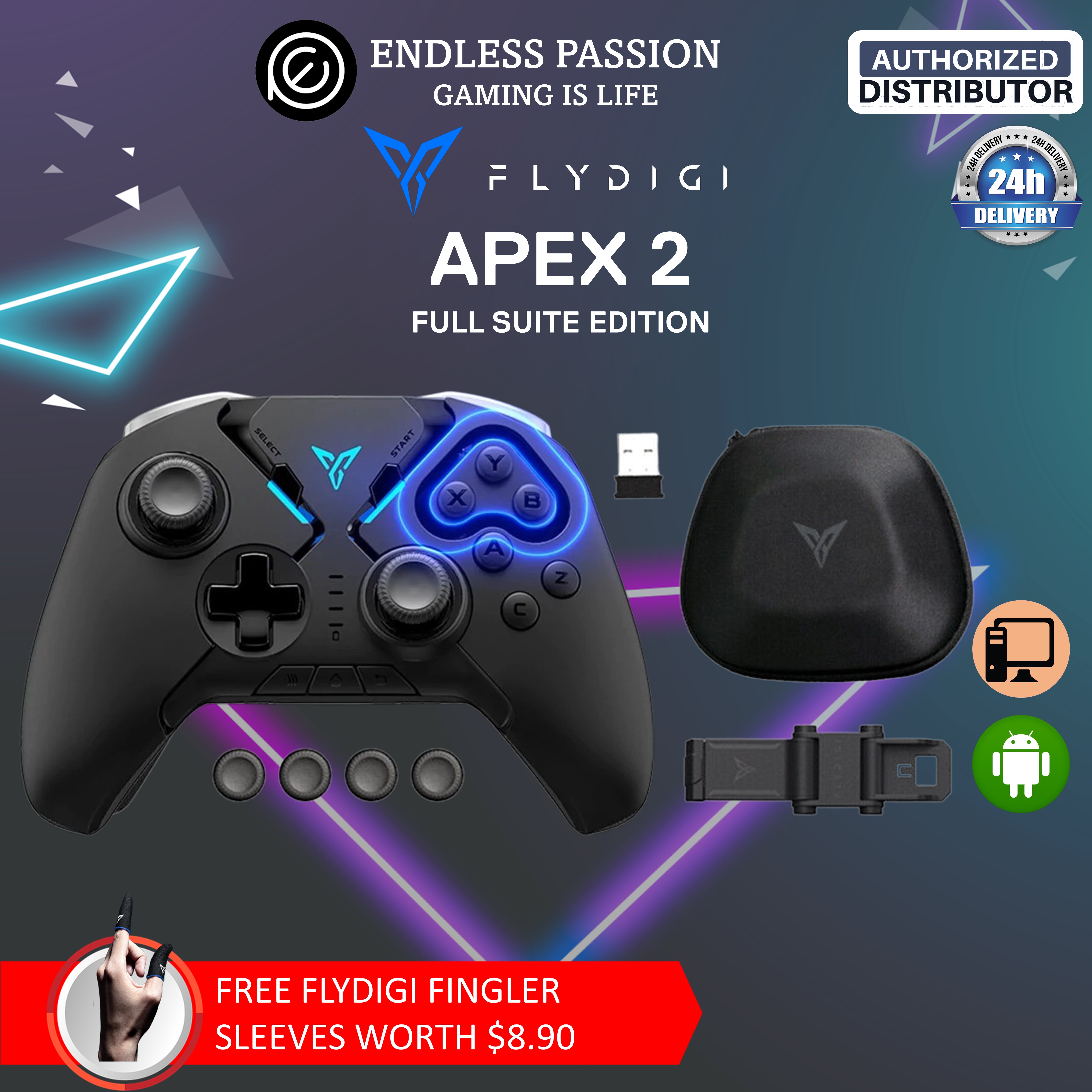 Flydigi Apex 2 Multi-Platform Controller - Include 2.4G Wireless USB Dongle & Controller Casing - Available in Gundam Edition