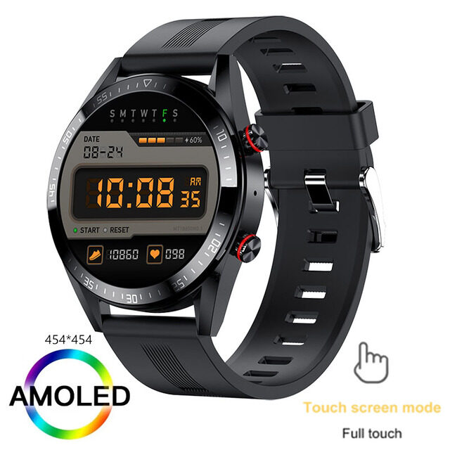 LEMFO 454*454 AMOLED Screen Smart Watch Bluetooth Call Music Playing Heart Rate Blood Pressure Monitoring Smartwatch for Men Android iOS