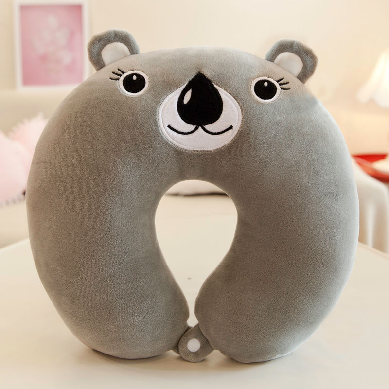 Cartoon Memory Foam U-Shaped Pillow Airplane Car Flight Head Neck Support Pillow with Washable Cover for Adults Toddler