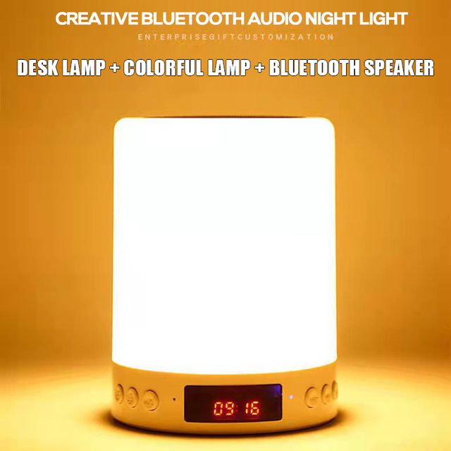 New Portable Wireless Speaker Touch Pat Light Colorful LED Night Light Bluetooth Player Table Lamp For Sleeps Speakers 2022