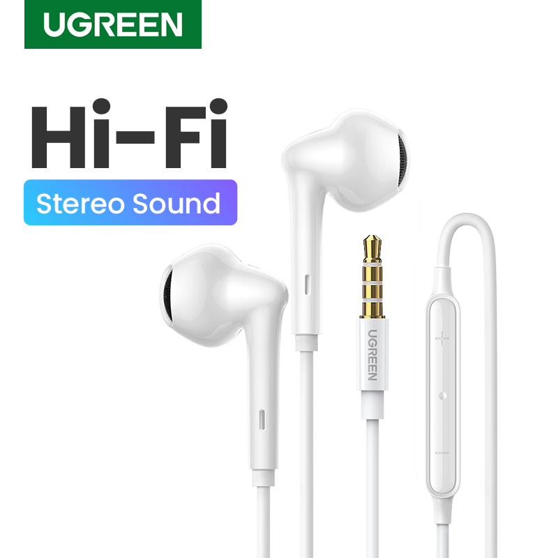 UGREEN Stereo Bass Headphone In-Ear 3.5mm Earphone Type C Lightning Wired Earphones Metal HiFi Stereo Sound Earpiece with MIC for Xiaomi Samsung Huawei iPhone