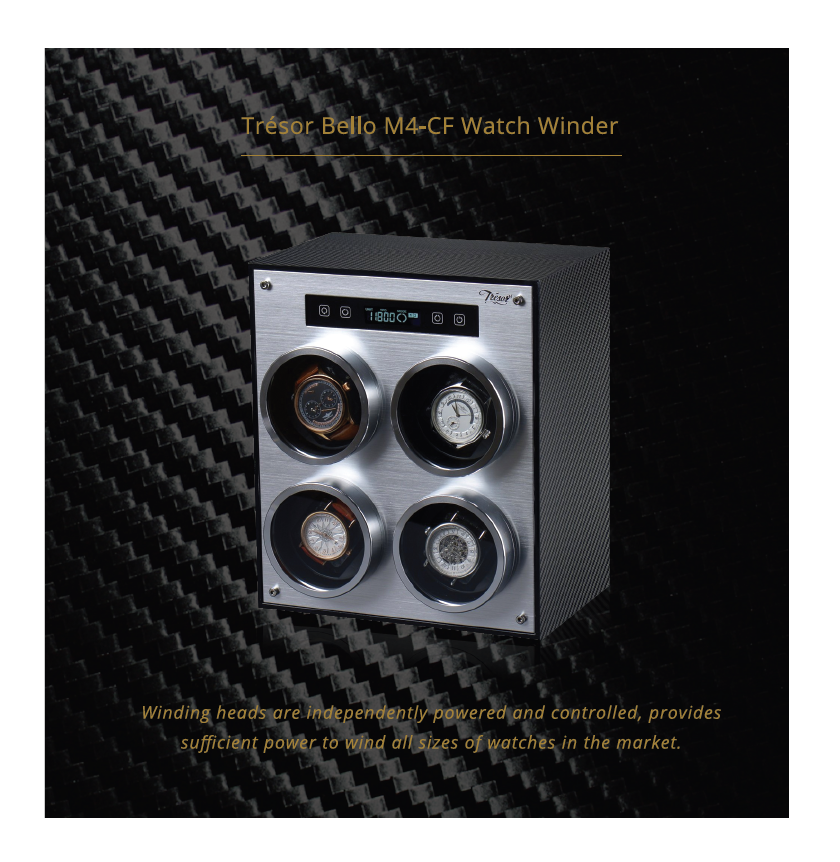 Tresor 4-Slot Watch Winder (M4-CF Carbon Fibre)