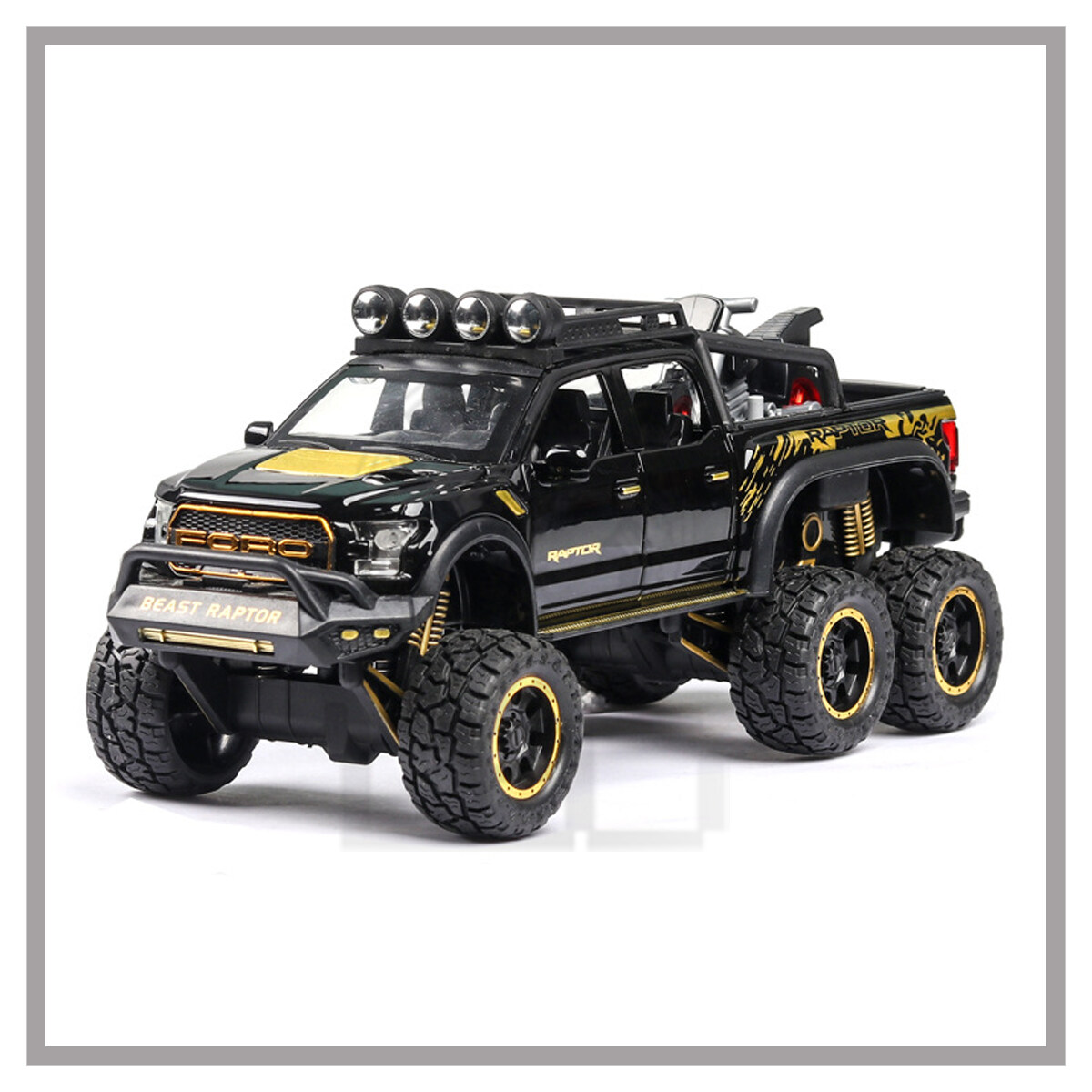 LEO 1:28 Ford Raptor F150 off-road 6*6 alloy car model diecast cars car for kids truck toys for kids toys for boys cars toys monster truck toys toy truck for kids big hot sale
