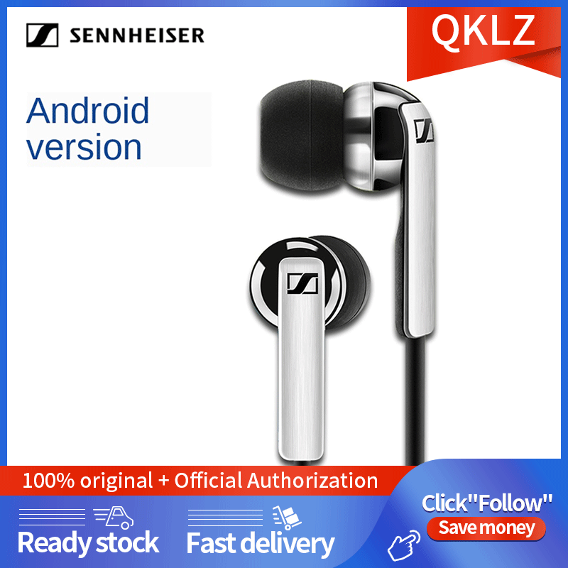 【Free gift】Sennheiser cx2.00 earbuds 3.5mm in-ear wired earphones double pure bass stereo sound gaming headset headphones with mic and noise cancellation volume control HIFI earphones for music microp