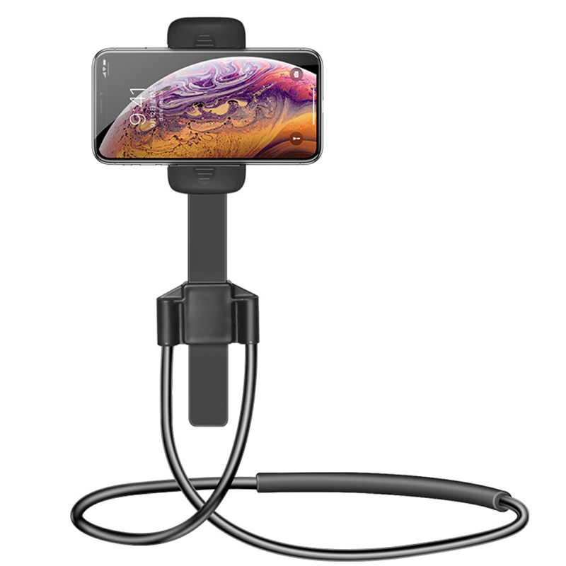 LONGER BETTER Neck Mobile Phone Mount Holder Universal Mobile Phone Stand Lazy Bracket Free Rotating
