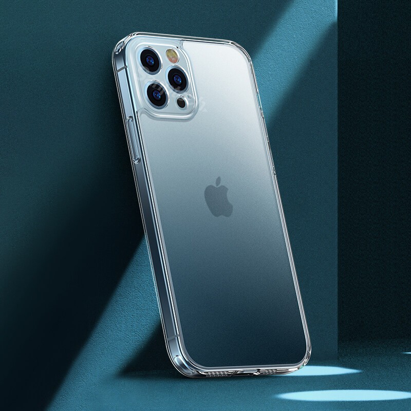 Sanptoch Matte Glass Clear Case For iPhone 11 / 12 / 13 / 14 Pro Max Full Camera Lens Phone Cover For iPhone 14 Plus Transparent Shockproof Protective Casing