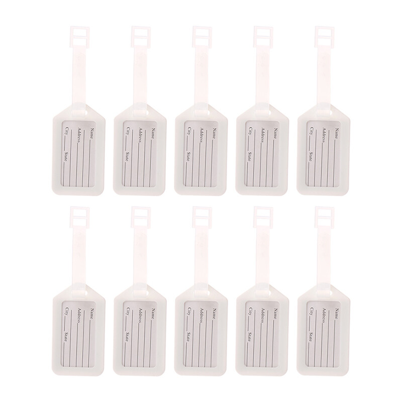 MH 10pcs Luggage Tags Suitcase Label Baggage Portable Label Travel Accessories
