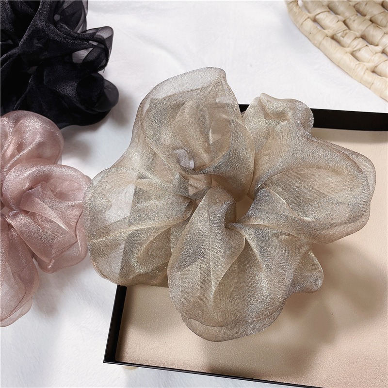 [SG | Super Fluffy] Shining Organza Large Scrunchies Women Hair Ties -  Big Scrunchy Hair Bands Elastic Hair Accessories Soft Large Scrunchies For Girl Women