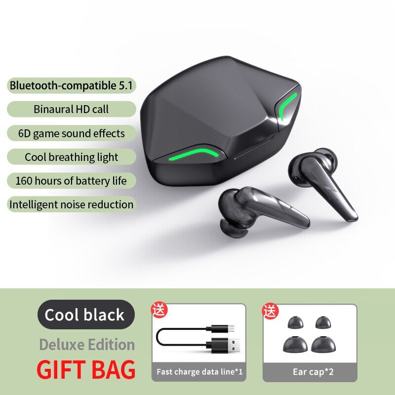 VTUOGE Gaming Earbuds Bluetooth 5.1 Earphone LED Battery Display Wireless Headphone Sport Earpiece Touch Control Binaural Call Small Invisible Headset with Microphone for vivo sony samsung xiaomi Redm