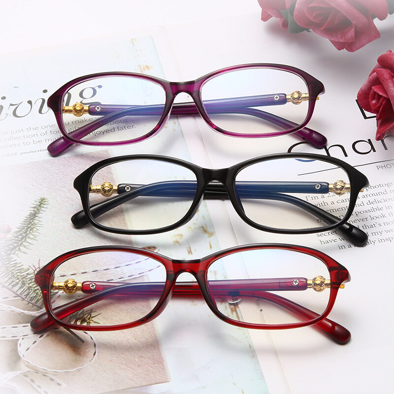 Anti Radiation Reading Glasses Women Eyeglasses Look Far Elastic Temple Presbyopia Eyeglasses With Diopter +1.0 +1.5 +2.0 +4.0 Carved Ball Design