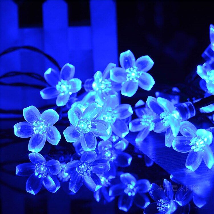 ♥Ready Stock +Limit Free Shipping ♥LED Solar String Light 12m 100 LEDS Peach Flower String Fairy Light Outdoor Garden Christmas Party Decoration Solar Lights