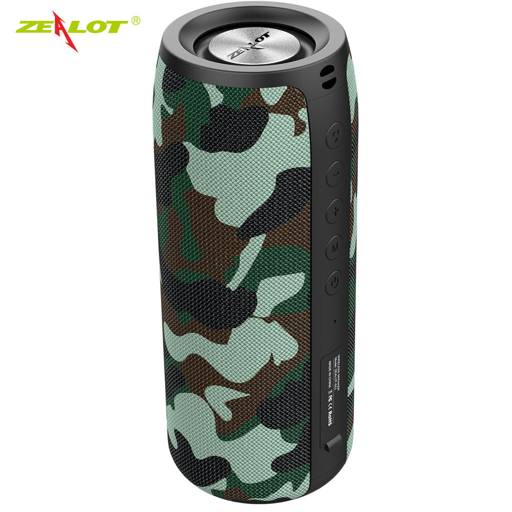 ZEALOT S51 Wireless Bluetooth 5.0 Speaker,S32 extended version,10W Portable HIFI Subwoofer Speaker with fm radio Column Support TF card,USB Pen Drive