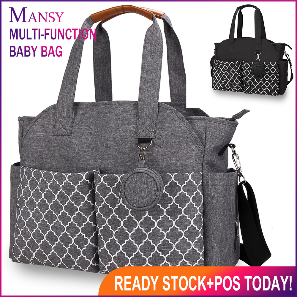 Mansy Diaper Tote Bags Larger Capacity Baby Nappy Bag Pacifier Case Fashion New Style Design Muti-Function baby bag Travel shoulder bag