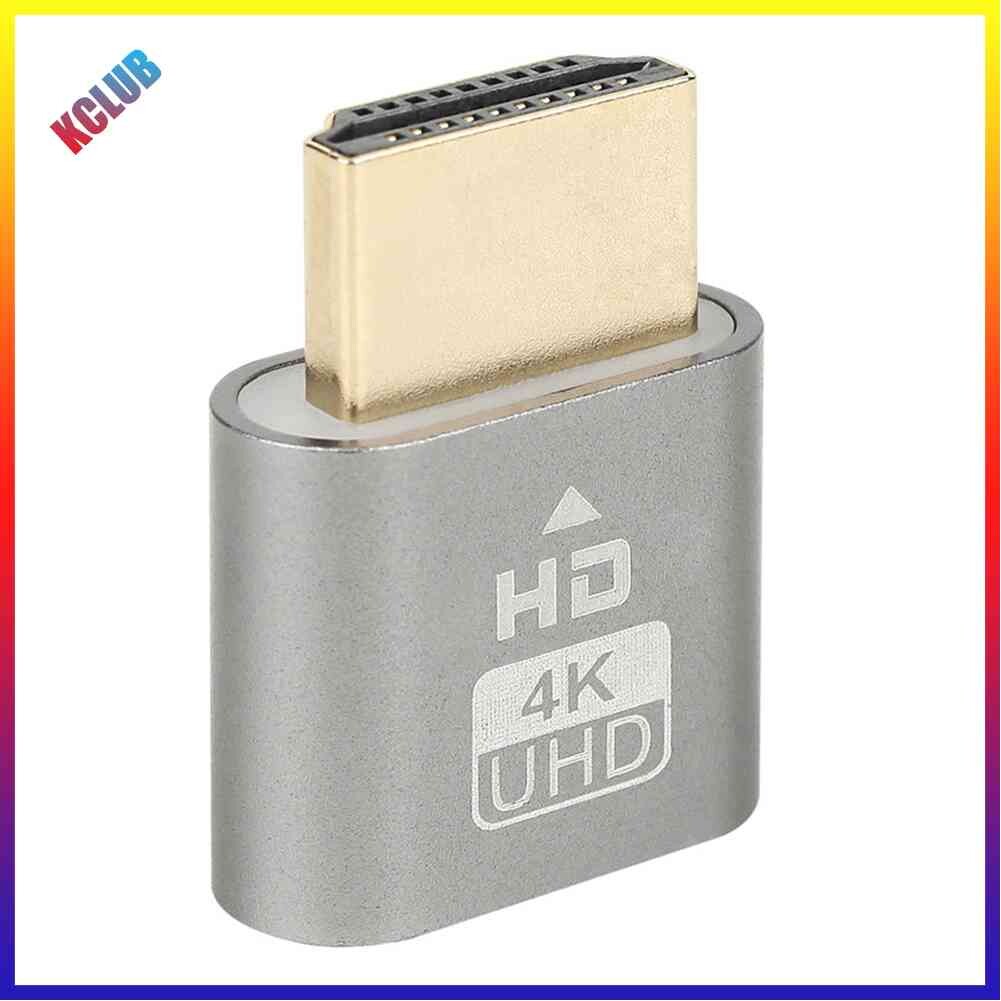 Virtual Display Adapter HDMI-compatible 4K DDC EDID Dummy Plug Display Emulator