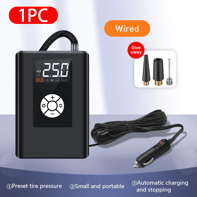 Portable Car Air Compressor Tire Inflator Air Pump Rechargeable Digital 150PSI Auto for Car Motorcycle Balls