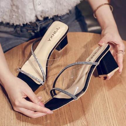 Women Plus Size New High-heeled Thick Heel Sandals