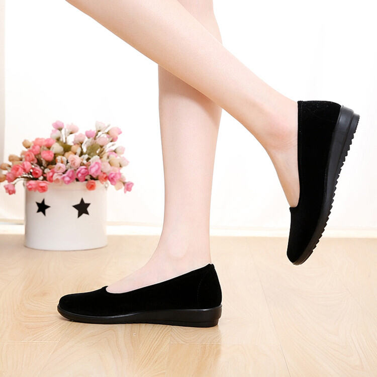 Old Beijing Cloth Shoes Women's Shoes Single-Layer Shoes Flat Heel Hotel Etiquette Work Shoes Mom Shoes Dance Shoes Black Cloth Shoes Women's Cloth Shoes