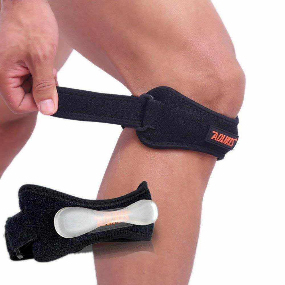 2 Pieces Knee Support Patella Strap, Unique Silicon Material, Fully Adjustable Tendon Brace Band Pad - Pain Relief for Running, Tennis, Basketball, Tendonitis