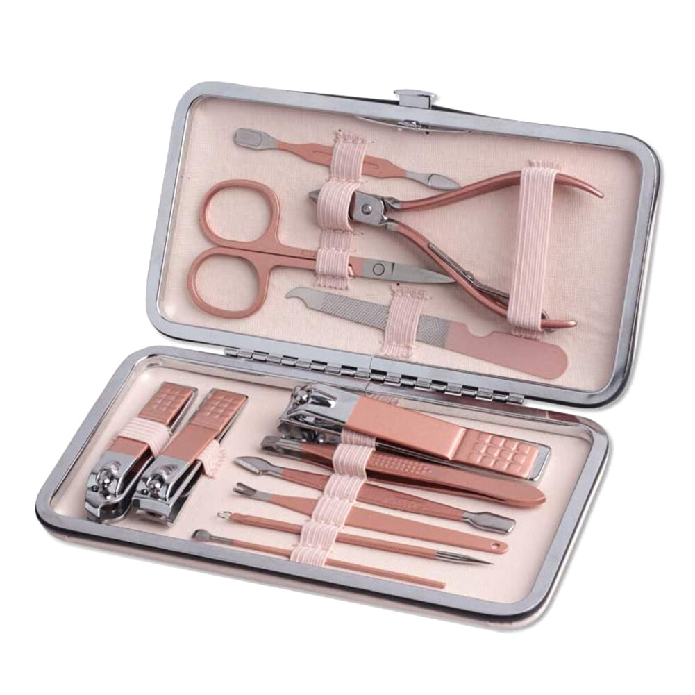 BEAUTYBIGBANG Set Manicure Set, Professional Nail Clippers Kit Pedicure Care Tools, Stainless Steel Grooming Tools with Travel Case for Travel &Home
