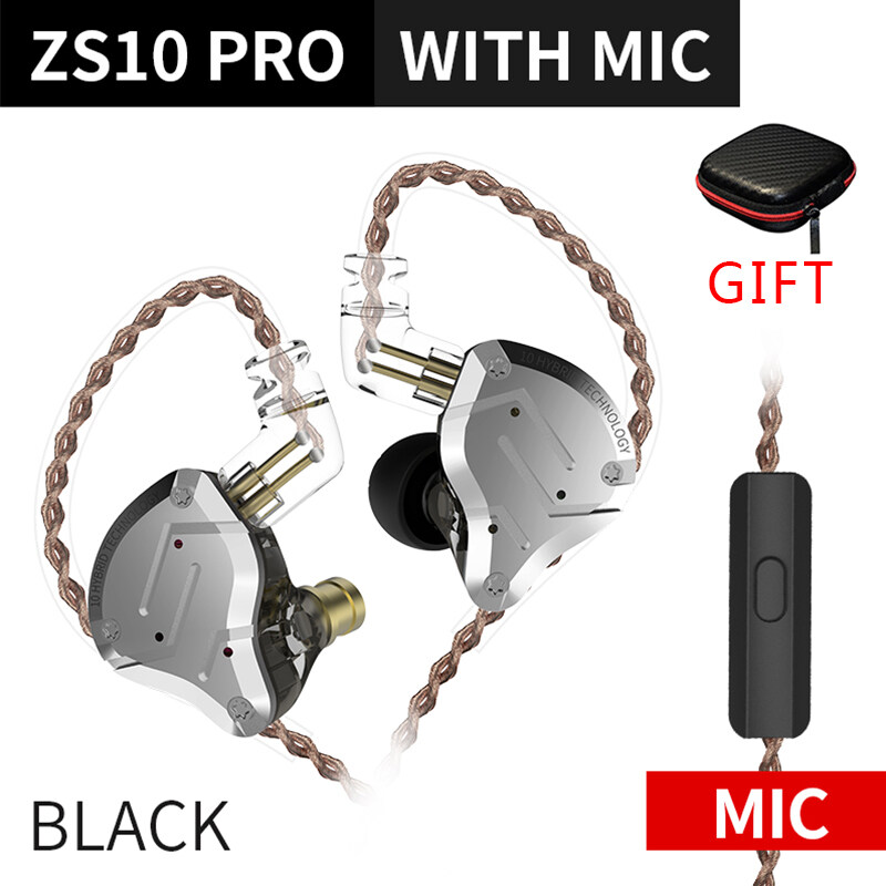 KZ ZS10 Pro 4BA+1DD Hybrid Earphone Gaming Speaking Headset Music Bass HIFI Earbuds In-Ear Monitor Headphones Mic or no Mic With case for KZ ZSX ZSN Pro ZST Pro