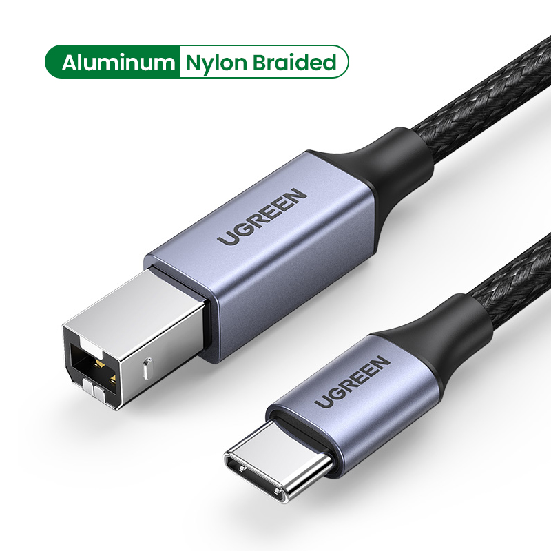 UGREEN USB C Printer Cable type C to USB B 2.0 Nylon Braided Printer Scanner Cord Compatible with MacBook Pro HP Samsung Printers Camera Digital Piano Hard Drive and More