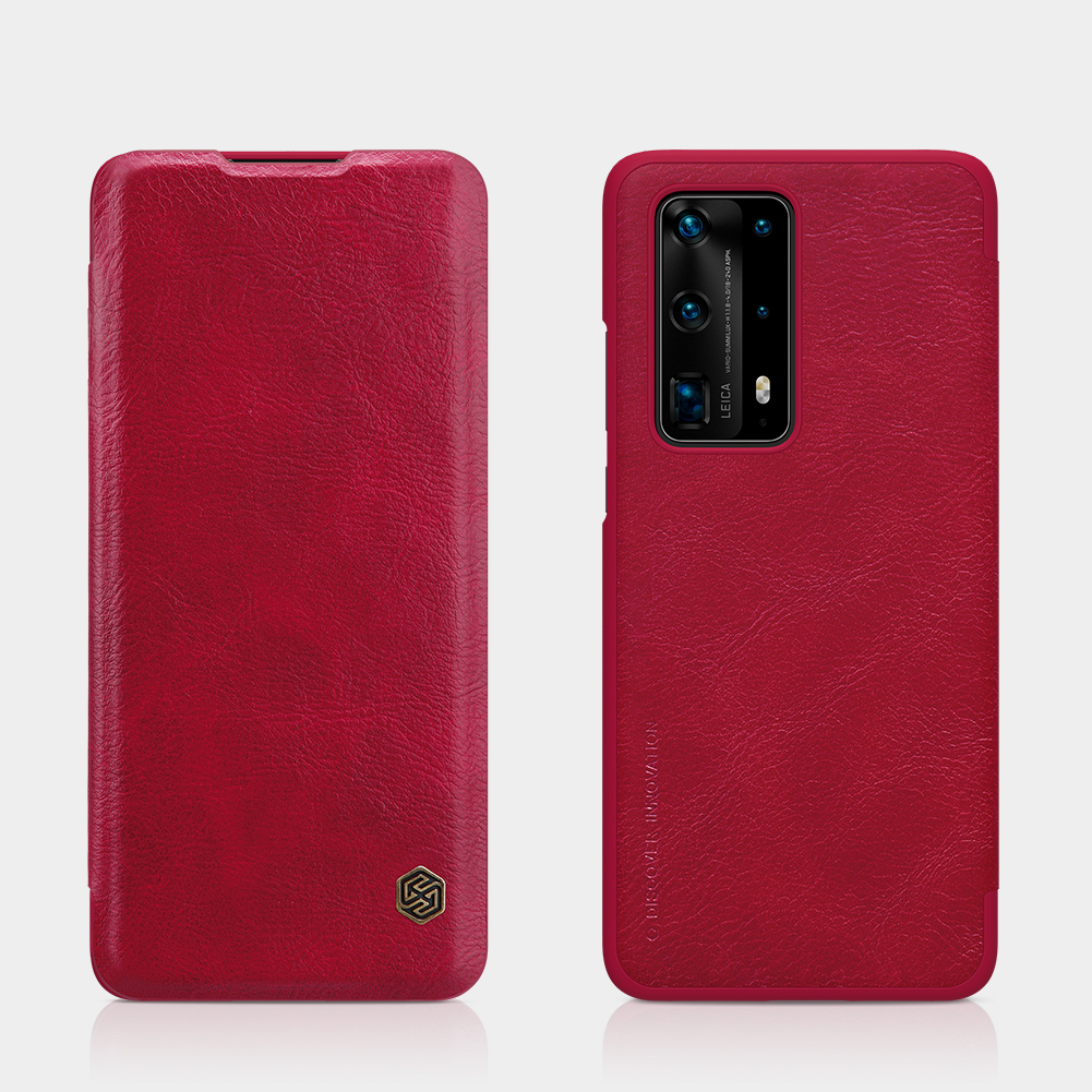 Huawei P40 Pro+ / P30 Pro / P20 Pro / P20 - Nillkin Qin Series Premium Leather Flip Case Card Slot Casing Full Coverage Cover Black Brown Red Slim Light