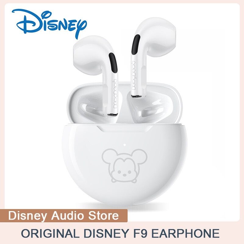 Original Disney F9 Bluetooth Wireless Earphone Super Bass 9D HIFI Sound Bluetooth 5.2 Earbuds High Quality Waterproof Headphone With Mic
