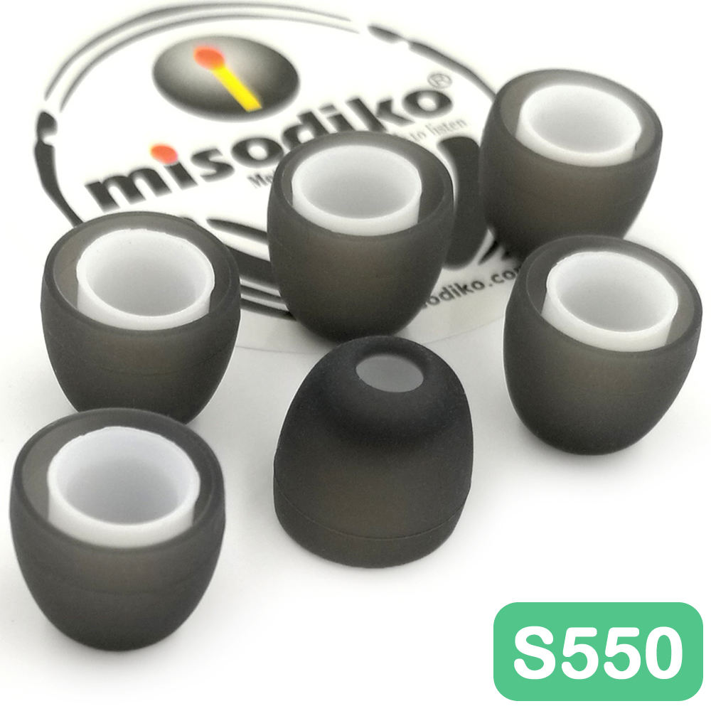 misodiko Silicone Earphone Earbuds Tips, Suitable for Jaybird X4, X3, X2, BlueBuds X, Run, Freedom F5, Replacement Secure Fit Eartips - S550 (Small, 3-pairs)