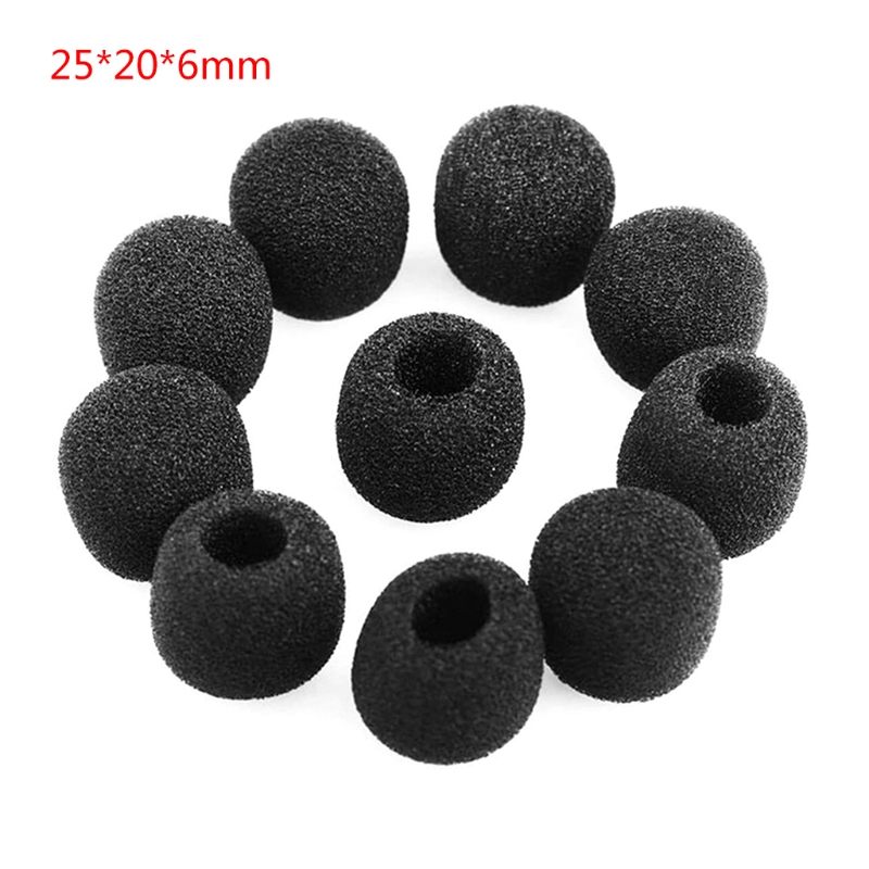 10pcs Headset Replacement Cover Gooseneck Sponge Foam Microphone Windscreen Protector 5 Sizes