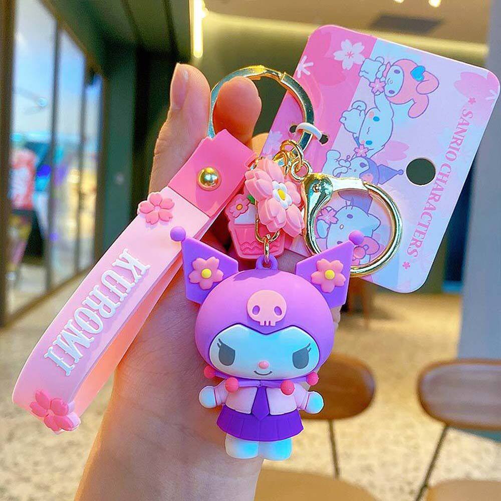 JPTD Ornaments Cute Cinnamoroll Kitty Accessories Keyring Jewelry My Melody Kitty Pendant Bag Charm My Melody Key Rings Kuromi Keychain