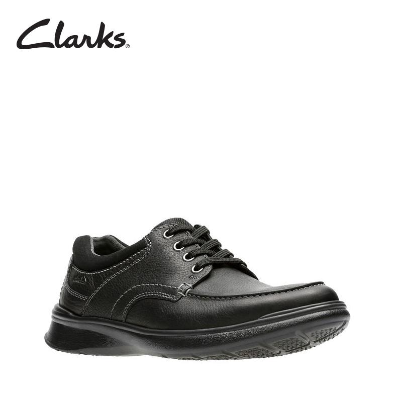 CLARKS Cotrell Edge Black Oily Lea Mens Casual Clarks Collection