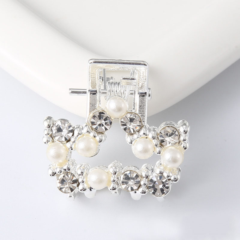 Geometric Rhinestones Diamond Pearl Hairpin Net Red Star Ins Catch Clip Simple Wild Headdress