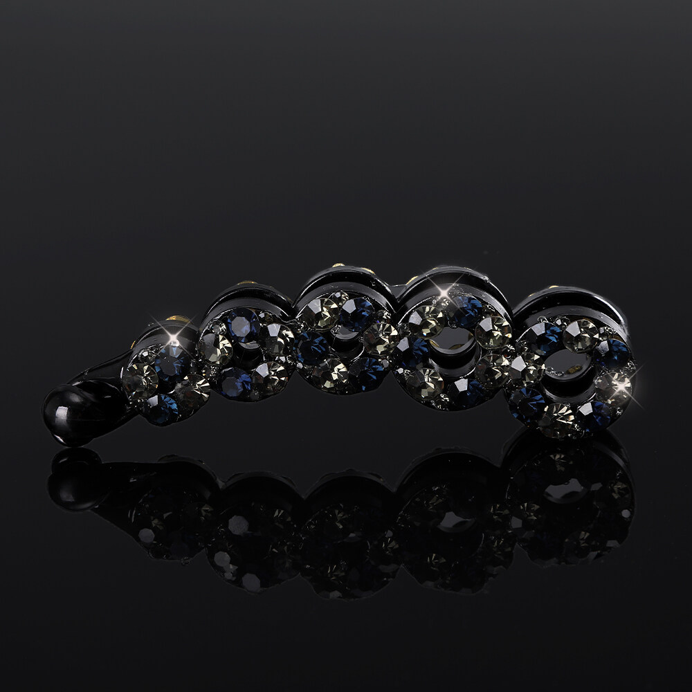 Haimeikang Rhinestone Banana Hair Claws for Women Barrette Hairpin Vintage Hair Clips Shining Ponytail Crystal Hair Accessories