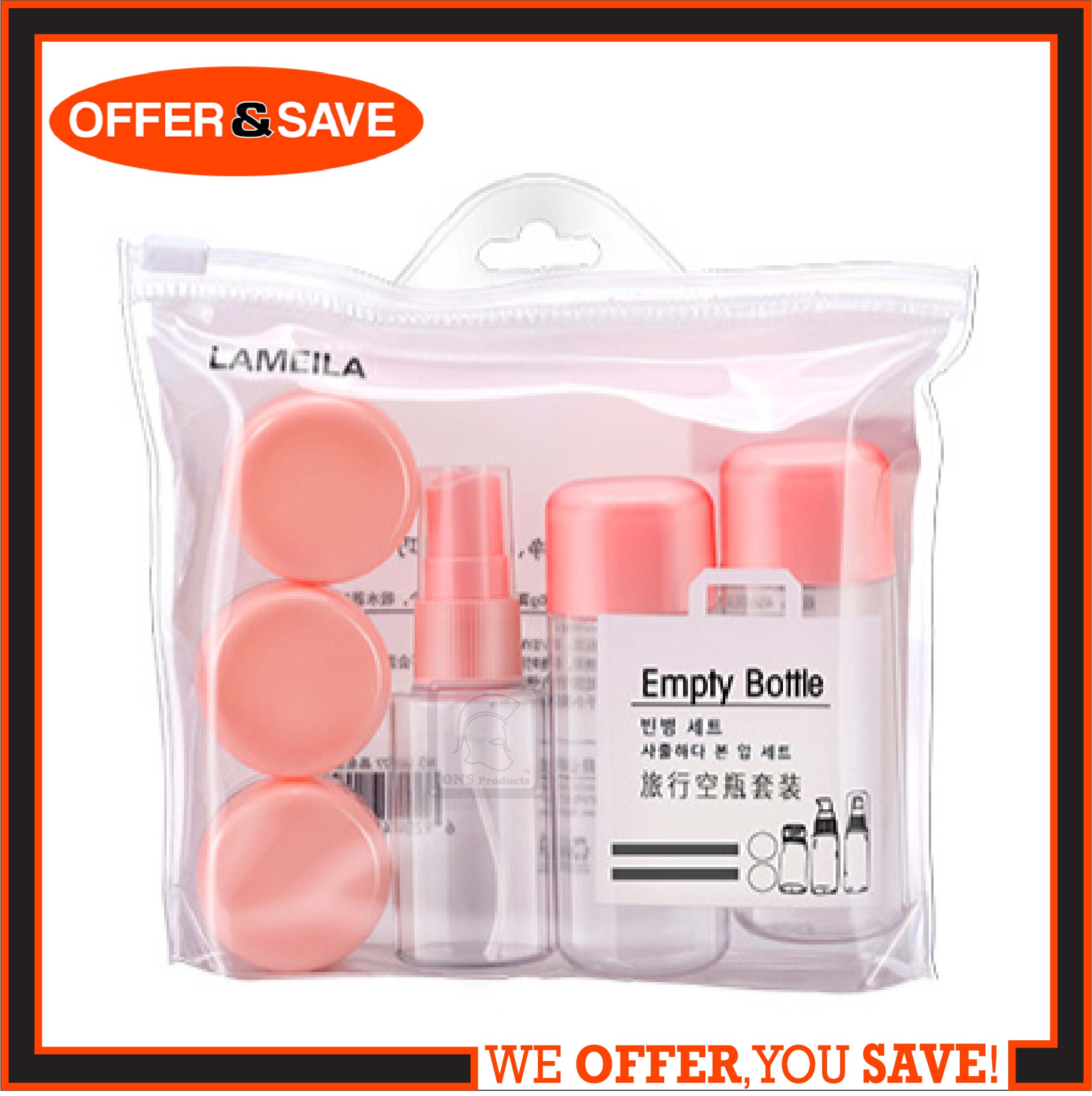 Empty Travel Bottle Set / Spray Bottles / Cosmetic Containers - LA1077