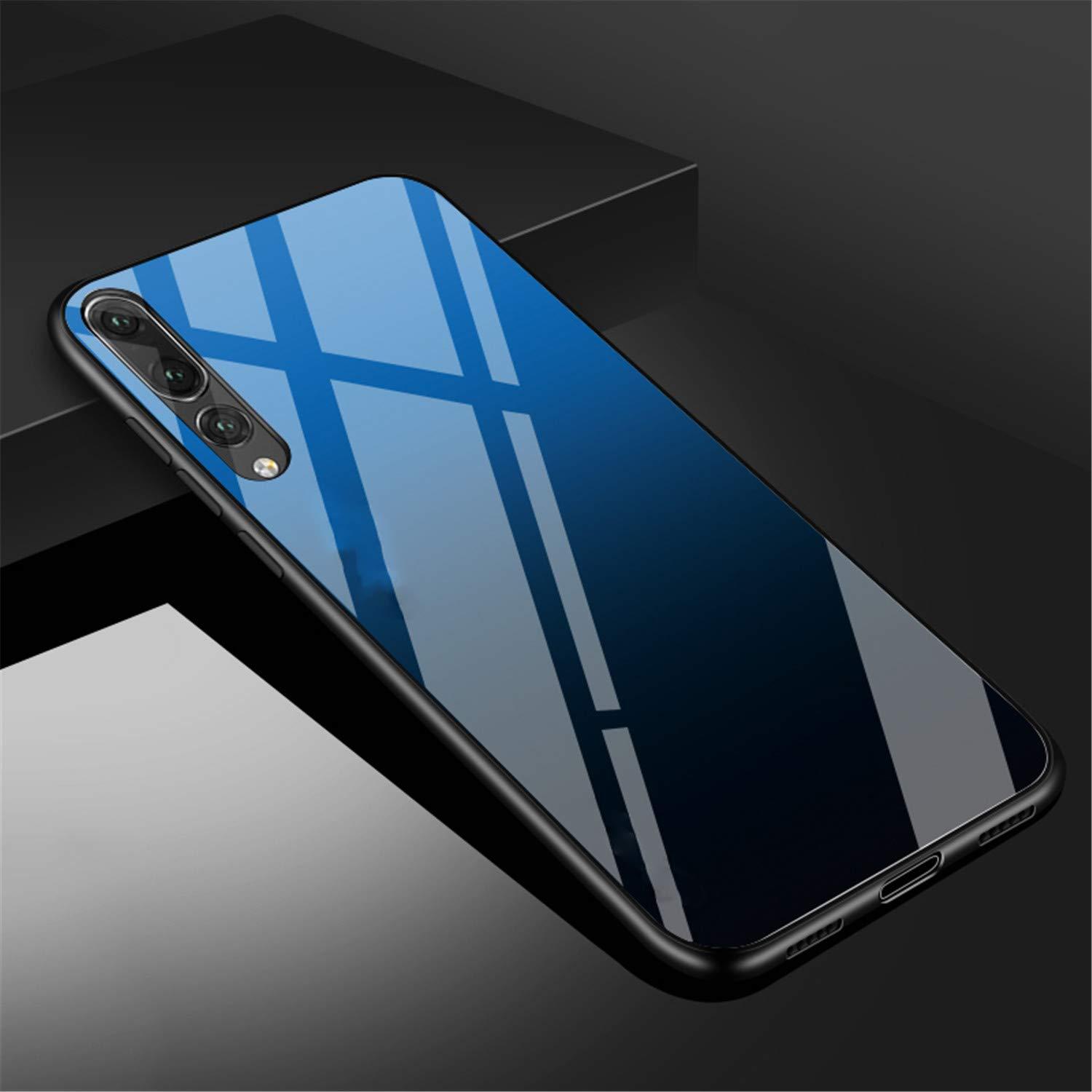 [SG] Huawei P30 Gradient Tempered Glass Back Case - Retain and Further Enhance Phone Beauty - Impact and Scratch Resistant - Glossy and Classy Look - Soft Silicone Edge + Tempered Glass Cover + Painte