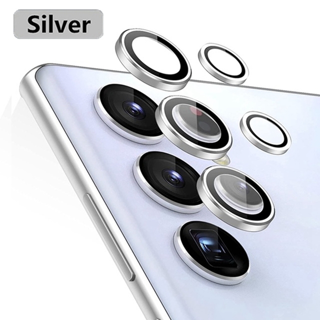 1Set /Camera Lens Protector For Samsung Galaxy S23 Ultra HD Tempered Glass Metal Ring Aluminum Alloy Lens Screen Cover samsung s23 ultra s22 ultra Camera Film Protection