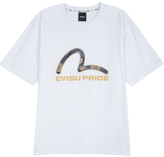 [EVISU KOREA] 100％ Authentic Dangle applique hills loose fit T-shirt