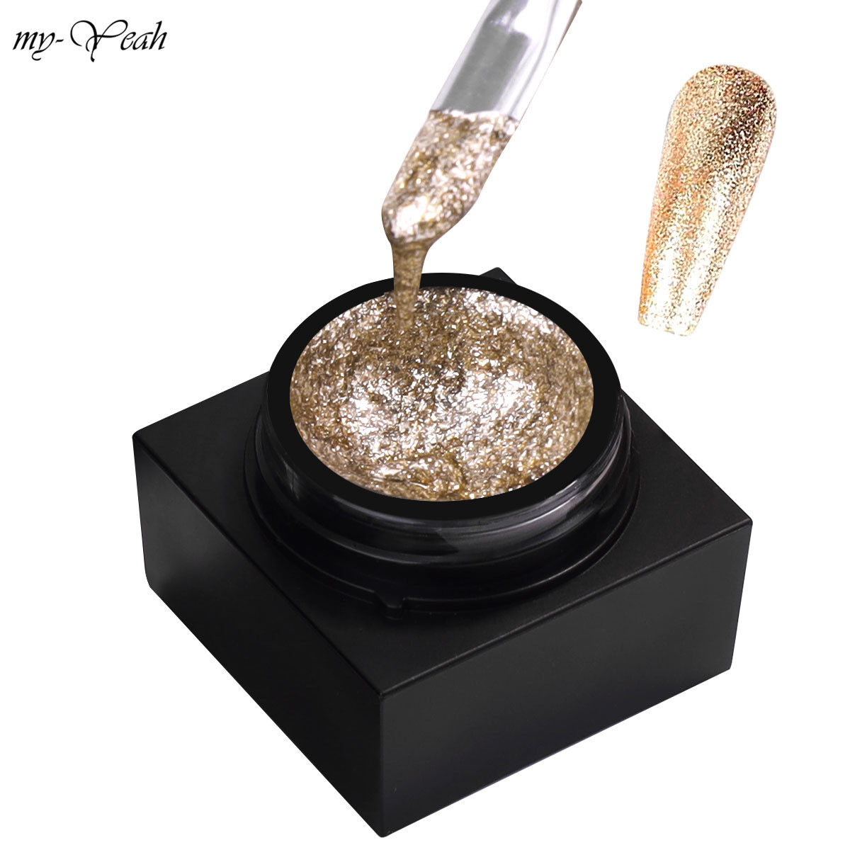 myyeah 4 Colors Glitter Gel Nail Art Reflective Painting Platinum Nail Varnish Soaf Off UV Gel Polish DIY Manicure Tool 5g