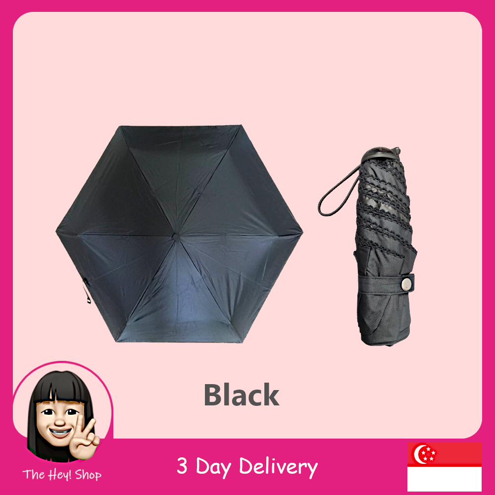 Mini Small Foldable Umbrella | UV UPF 50+ | Fast Drying | Manual Open and Close | Small Lightweight (175g-195g) | Designed in Singapore for Women (Ladies)