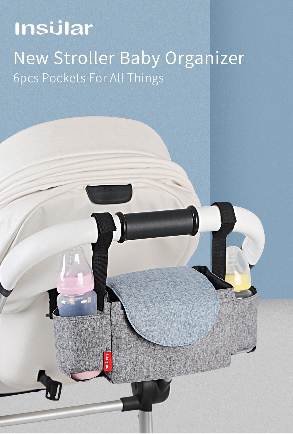 Babybabyme- 1pcs Baby Stroller Accessoris Bag New Cup Bag Stroller Organizer Baby Carriage Pram Buggy Cart Bottle Bag Car Bag
