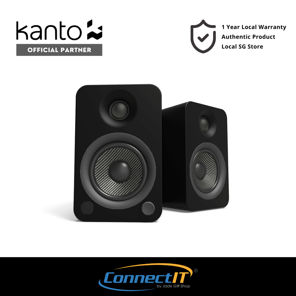 Kanto YU4 Powered Bookshelf Speakers with Wireless Bluetooth and Phono Preamp -Remote Control Included ( 1 Year Warranty )