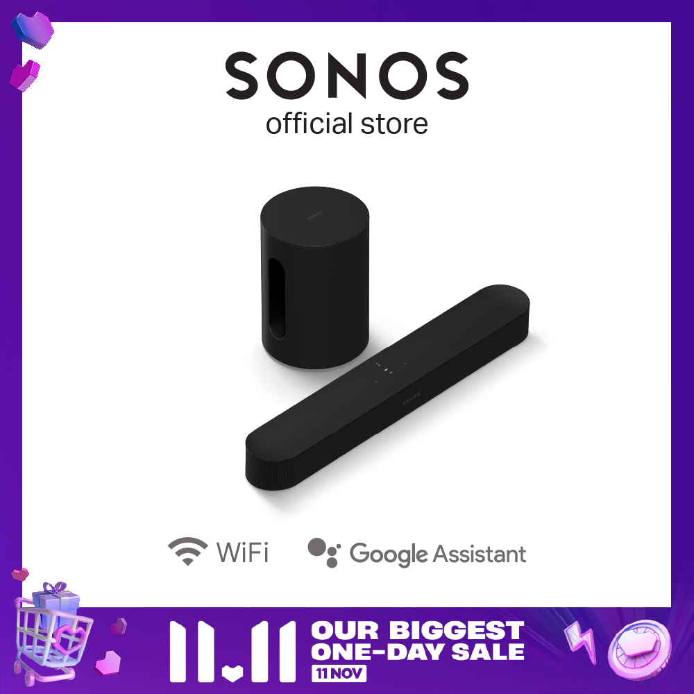 Sonos 3.1 Beam Gen 2 And Sub Mini Set - Wireless Home Theater System for TV