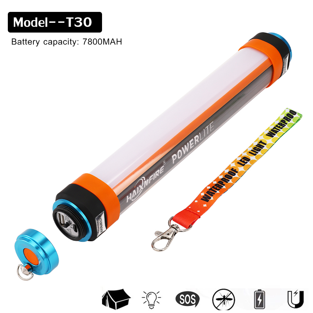 Haixnfire LED Camping Lantern with Magnet Tent Light USB Outdoor Emergency Power Light Flashlight Mosquito Repellent